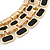 Gold Plated Black Enamel Collar Necklace - 42cm L/ 7cm Ext - view 3