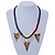 Statement Triangular Charm Black Chunky Chain With Multicoloured Silky Rope Necklace - 54cm L/ 7cm Ext - view 2