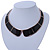 Statement Black Enamel Collar Choker Necklace In Gold Plating - 40cm L/ 7cm Ext - view 2