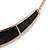 Statement Black Enamel Collar Choker Necklace In Gold Plating - 40cm L/ 7cm Ext - view 3