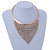 Egyptian Style Clear Crystal Bib Bar Choker Necklace In Brushed Gold Tone - 40cm L/ 7cm Ext - view 4