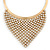 Egyptian Style Clear Crystal Bib Bar Choker Necklace In Brushed Gold Tone - 40cm L/ 7cm Ext - view 6