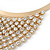 Egyptian Style Clear Crystal Bib Bar Choker Necklace In Brushed Gold Tone - 40cm L/ 7cm Ext - view 2