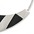 Statement Structural Bib Style Necklace In Silver Tone with Black Enamel - 42cm L/ 6cm Ext - view 5