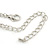Statement Structural Bib Style Necklace In Silver Tone with Black Enamel - 42cm L/ 6cm Ext - view 4