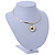 Gold Plated Bar Choker Necklace with Dome Shape Medallion Pendant - 40cm L/ 7cm Ext - view 6