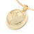 Gold Plated Bar Choker Necklace with Dome Shape Medallion Pendant - 40cm L/ 7cm Ext - view 3