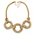 Statement Crystal Triple Ring Mesh Chain Choker Necklace In Gold Plated Metal - 43cm L/ 8cm Ext - view 6