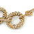 Statement Crystal Triple Ring Mesh Chain Choker Necklace In Gold Plated Metal - 43cm L/ 8cm Ext - view 3