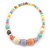 Chunky Multicoloured Graduated Acrylic Bead with Gold Rings Flex Necklace - 50cm L - view 5