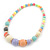 Chunky Multicoloured Graduated Acrylic Bead with Gold Rings Flex Necklace - 50cm L - view 6