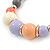 Chunky Multicoloured Graduated Acrylic Bead with Gold Rings Flex Necklace - 50cm L - view 3