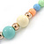 Chunky Multicoloured Graduated Acrylic Bead with Gold Rings Flex Necklace - 50cm L - view 4