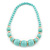 Chunky Mint Green Graduated Acrylic Bead with Gold Rings Flex Necklace - 50cm L - view 5