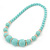 Chunky Mint Green Graduated Acrylic Bead with Gold Rings Flex Necklace - 50cm L - view 6
