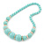 Chunky Mint Green Graduated Acrylic Bead with Gold Rings Flex Necklace - 50cm L - view 2