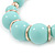 Chunky Mint Green Graduated Acrylic Bead with Gold Rings Flex Necklace - 50cm L - view 3