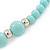 Chunky Mint Green Graduated Acrylic Bead with Gold Rings Flex Necklace - 50cm L - view 4