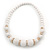 Chunky White Graduated Acrylic Bead with Gold Rings Flex Necklace - 50cm L - view 6