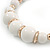 Chunky White Graduated Acrylic Bead with Gold Rings Flex Necklace - 50cm L - view 4
