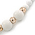 Chunky White Graduated Acrylic Bead with Gold Rings Flex Necklace - 50cm L - view 5