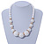 Chunky White Graduated Acrylic Bead with Gold Rings Flex Necklace - 50cm L - view 2