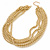 Gold Tone Multistrand Textured Oval Link Necklace - 45mm L/ 5cm Ext - view 5