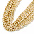 Gold Tone Multistrand Textured Oval Link Necklace - 45mm L/ 5cm Ext - view 6