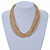 Gold Tone Multistrand Textured Oval Link Necklace - 45mm L/ 5cm Ext - view 2