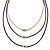3 Strand, Beaded, Layered Mesh Chain Necklace In Black/ Purple/ Gold Tone - 86cm L - view 7