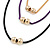 3 Strand, Beaded, Layered Mesh Chain Necklace In Black/ Purple/ Gold Tone - 86cm L - view 4