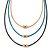 3 Strand, Beaded, Layered Mesh Chain Necklace In Black/ Blue/ Gold Tone - 86cm L - view 2