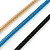 3 Strand, Beaded, Layered Mesh Chain Necklace In Black/ Blue/ Gold Tone - 86cm L - view 5