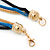 3 Strand, Beaded, Layered Mesh Chain Necklace In Black/ Blue/ Gold Tone - 86cm L - view 6