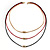 3 Strand, Beaded, Layered Mesh Chain Necklace In Black/ Red/ Gold Tone - 86cm L - view 6