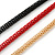 3 Strand, Beaded, Layered Mesh Chain Necklace In Black/ Red/ Gold Tone - 86cm L - view 4