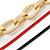 3 Strand, Layered Oval Link, Box Style Chain Necklace In Black/ Red/ Gold Tone - 86cm L - view 4