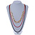 3 Strand, Layered Oval Link, Box Style Chain Necklace In Black/ Red/ Gold Tone - 86cm L - view 3