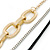 3 Strand, Layered Oval Link, Box Style Chain Necklace In Black/ Silver/ Gold Tone - 86cm L - view 3