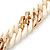 Chunky White/ Gold Acrylic Link Necklace - 47cm L - view 5