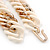 Chunky White/ Gold Acrylic Link Necklace - 47cm L - view 4