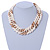 Chunky White/ Gold Acrylic Link Necklace - 47cm L - view 7