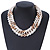 Chunky White/ Gold Acrylic Link Necklace - 47cm L - view 2