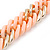 Chunky Pale Salmon/ Gold Acrylic Link Necklace - 47cm L - view 3