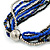 Silver/ Blue/ Black Multistrand Glass Bead Long Necklace - 72cm L - view 4