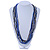 Silver/ Blue/ Black Multistrand Glass Bead Long Necklace - 72cm L - view 2