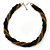 Black/ Bronze Glass Bead Twisted Necklace In Silver Tone - 57cm L/ 4cm Ext - view 5