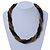 Black/ Bronze Glass Bead Twisted Necklace In Silver Tone - 57cm L/ 4cm Ext - view 2