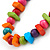 Long Multicoloured Wood Bead Necklace -100cm L - view 4