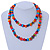 Long Multicoloured Wood Bead Necklace -100cm L - view 3